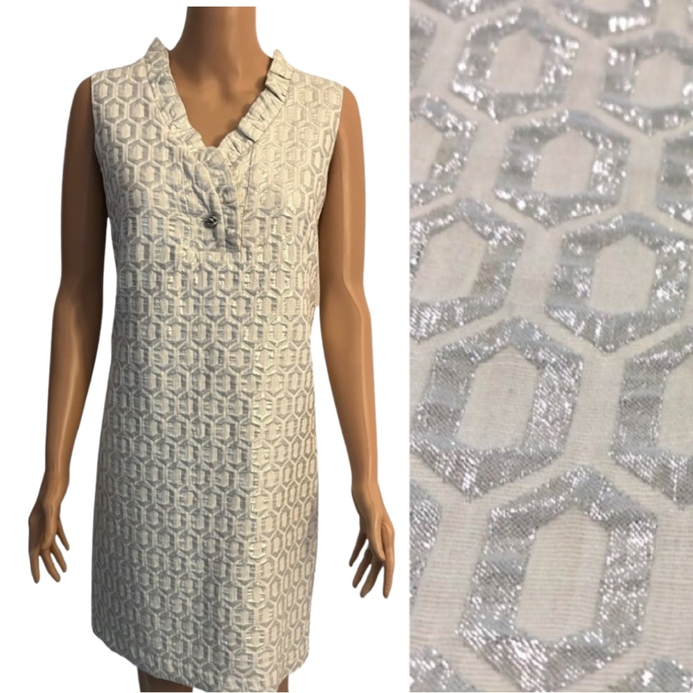 Tommy Hilfinger metallic sheath dress.
